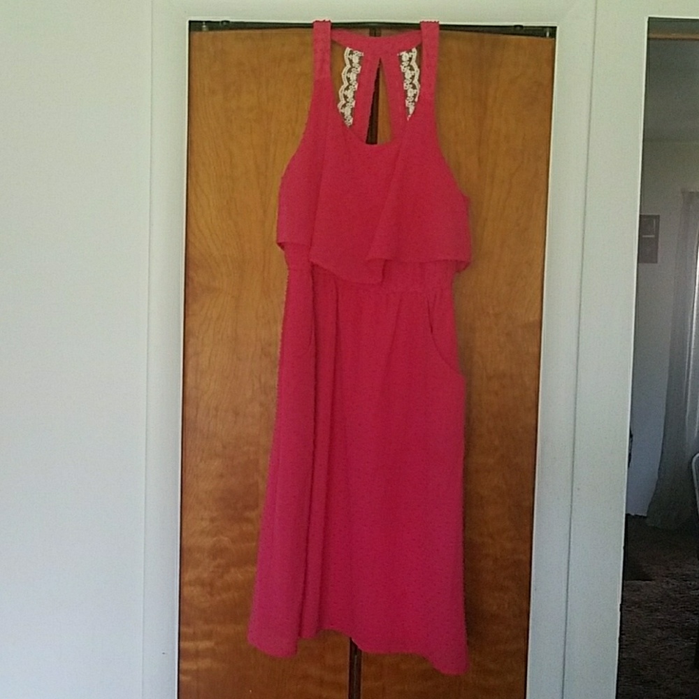 Guess tank dress pink with lace back